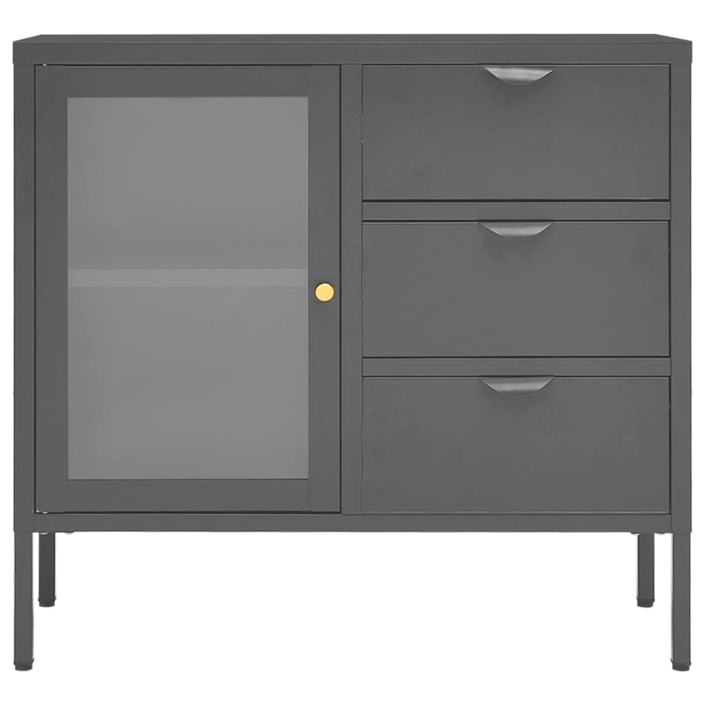 Sideboard Anthracite Steel Medium Height-Adjustable Shelves. Picture 3