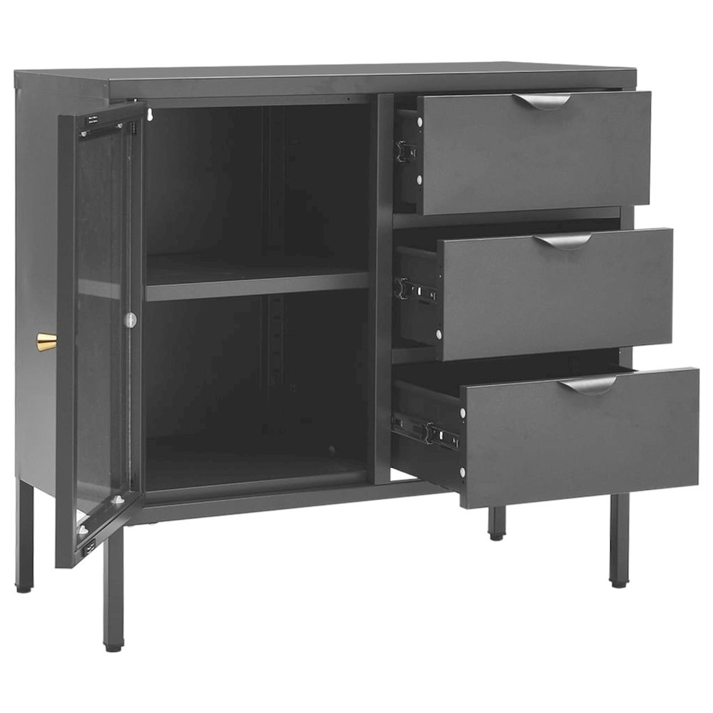 Sideboard Anthracite Steel Medium Height-Adjustable Shelves. Picture 6