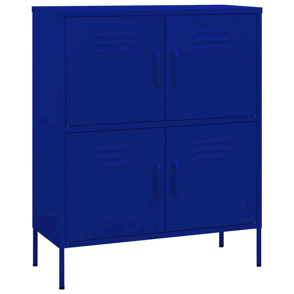 Storage Cabinet Navy Blue Steel Medium Height-Adjustable Shelves. Picture 2