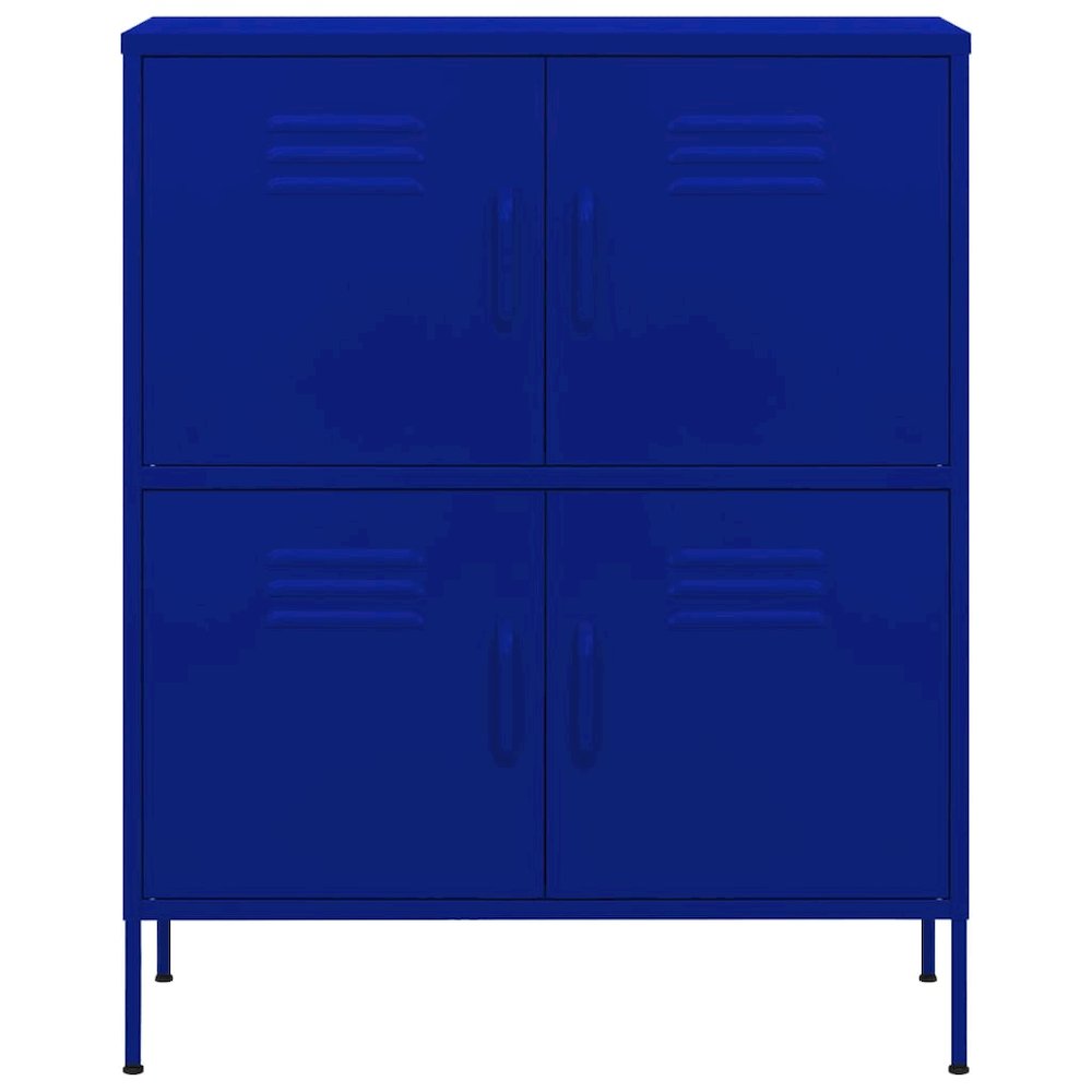 Storage Cabinet Navy Blue Steel Medium Height-Adjustable Shelves. Picture 3