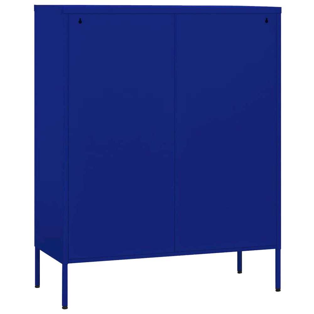 Storage Cabinet Navy Blue Steel Medium Height-Adjustable Shelves. Picture 5