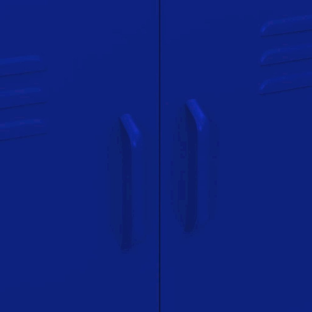 Storage Cabinet Navy Blue Steel Medium Height-Adjustable Shelves. Picture 7