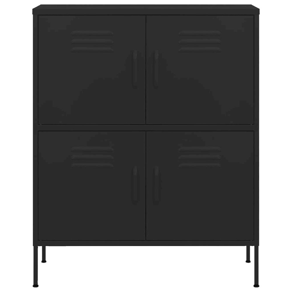 vidaXL Storage Cabinet Black 31.5"x13.8"x40" Steel, 336142. Picture 3