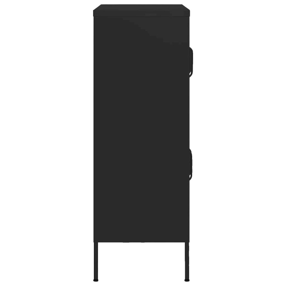 vidaXL Storage Cabinet Black 31.5"x13.8"x40" Steel, 336142. Picture 4