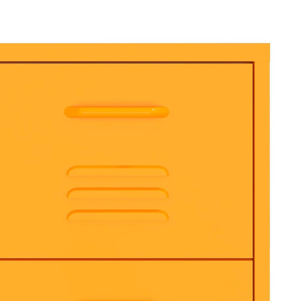 Drawer Cabinet Mustard Yellow Steel Medium Ball-Bearing. Picture 7