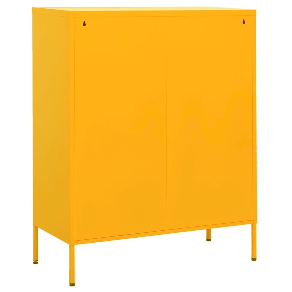 Storage Cabinet Mustard Yellow Steel Large Adjustable Feet. Picture 4