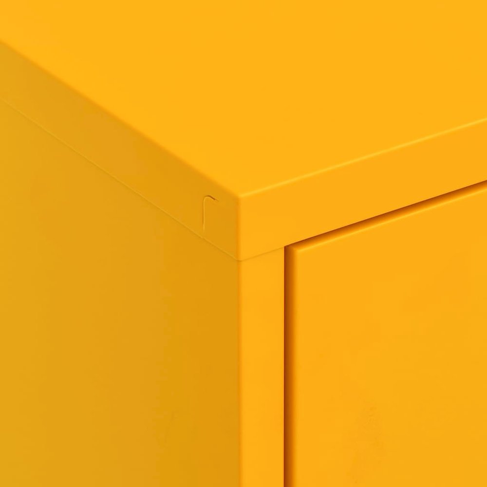 Storage Cabinet Mustard Yellow Steel Large Adjustable Feet. Picture 8