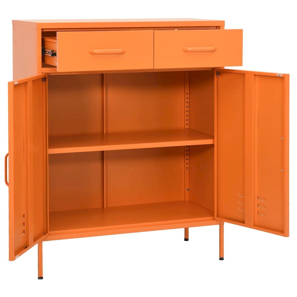 Storage Cabinet Orange Steel Medium Fully Extendable. Picture 5