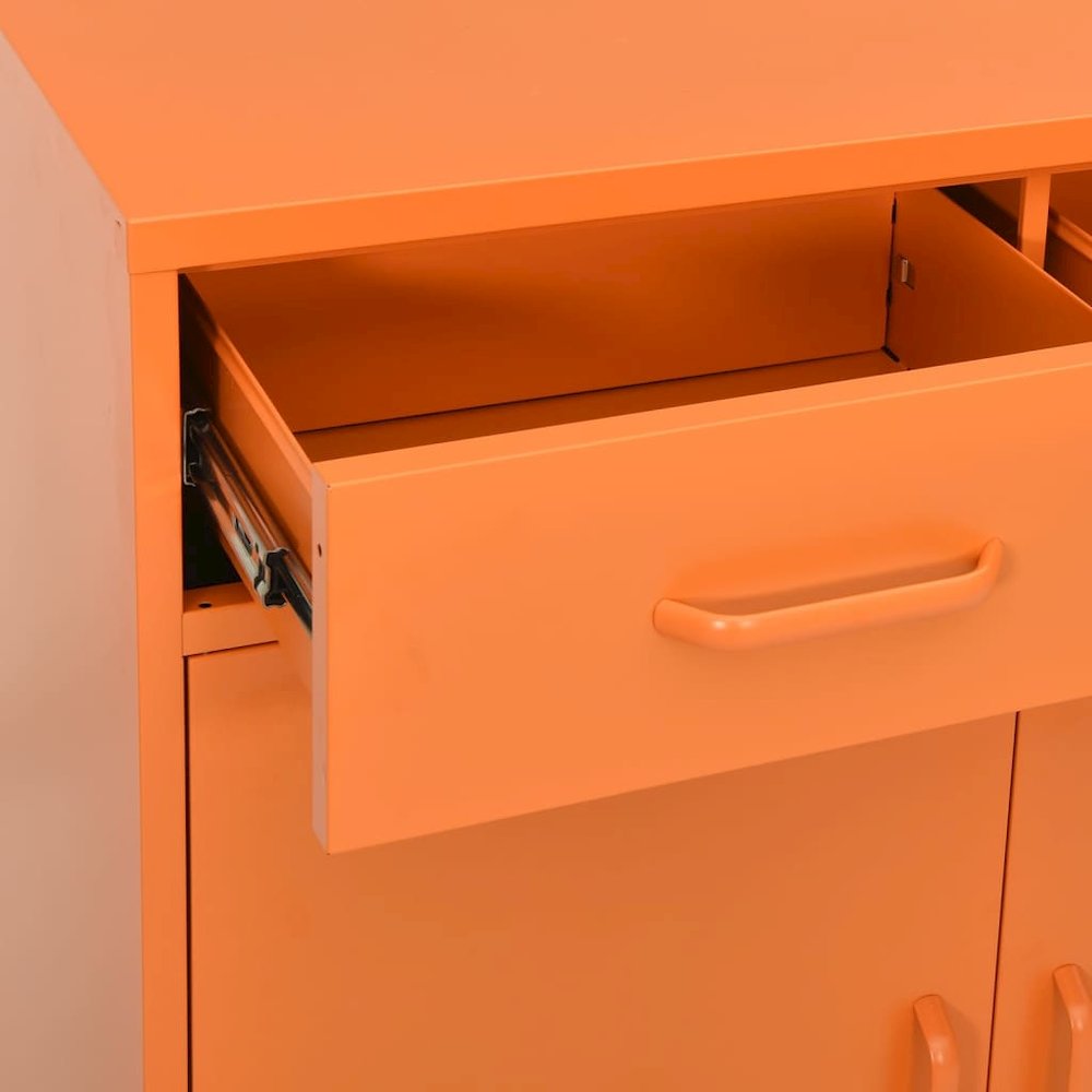 Storage Cabinet Orange Steel Medium Fully Extendable. Picture 6
