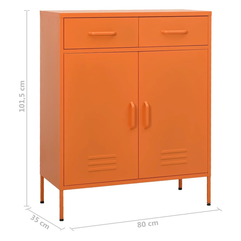 Storage Cabinet Orange Steel Medium Fully Extendable. Picture 10