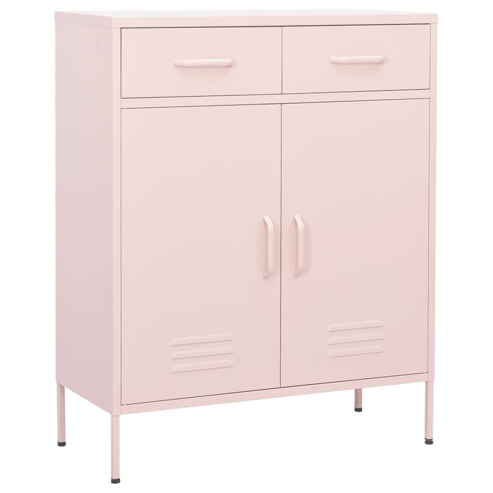 Storage Cabinet Pink Steel Medium Storage Cabinet Rectangular. Picture 1