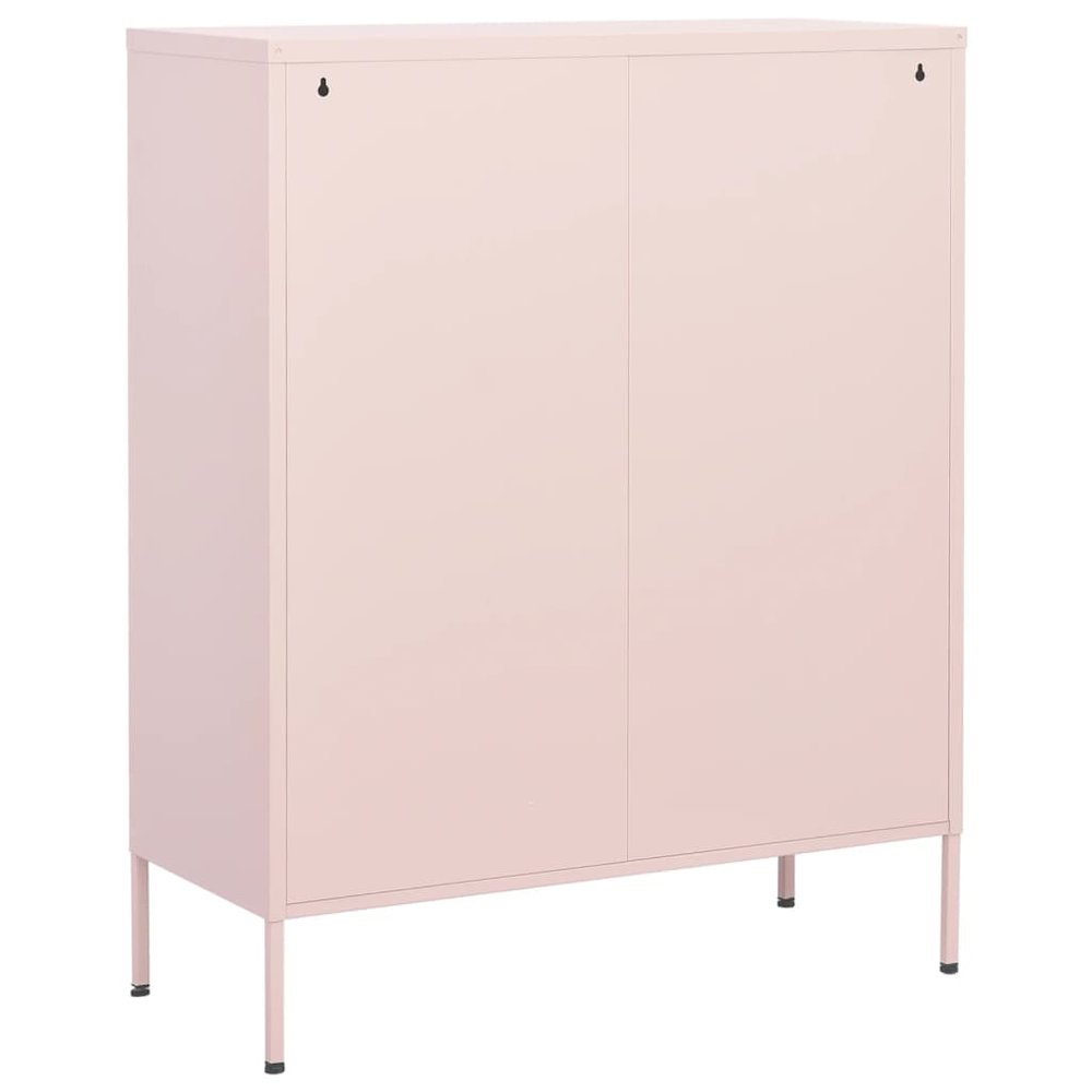 Storage Cabinet Pink Steel Medium Storage Cabinet Rectangular. Picture 4