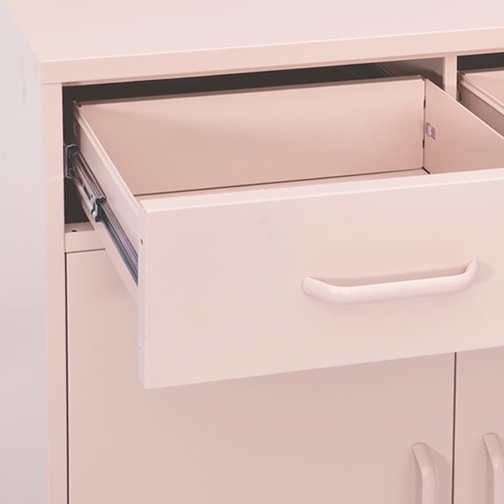 Storage Cabinet Pink Steel Medium Storage Cabinet Rectangular. Picture 6