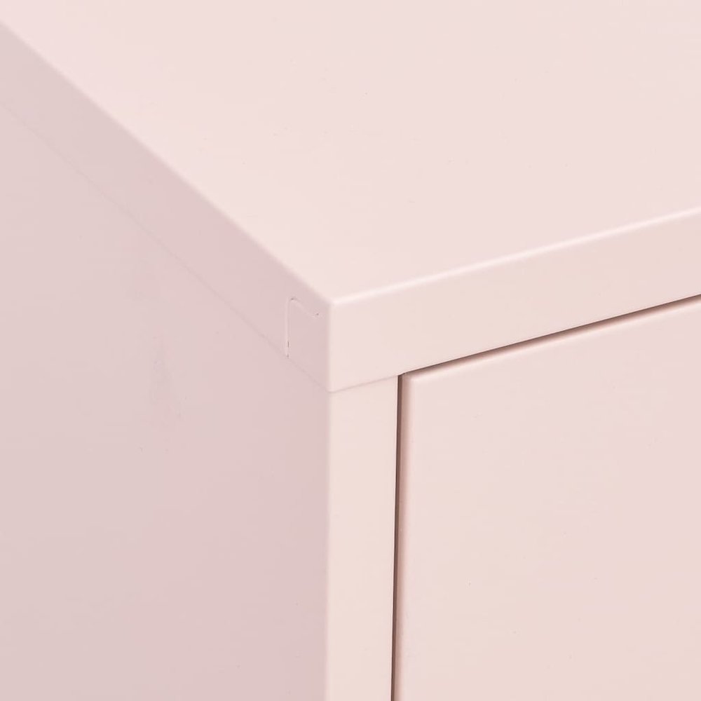 Storage Cabinet Pink Steel Medium Storage Cabinet Rectangular. Picture 8