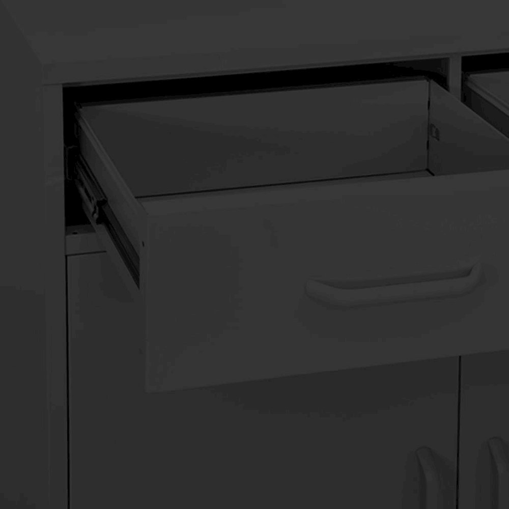 Storage Cabinet Anthracite Steel 31.5 x 13.8 x 40.0 in Levelers. Picture 6