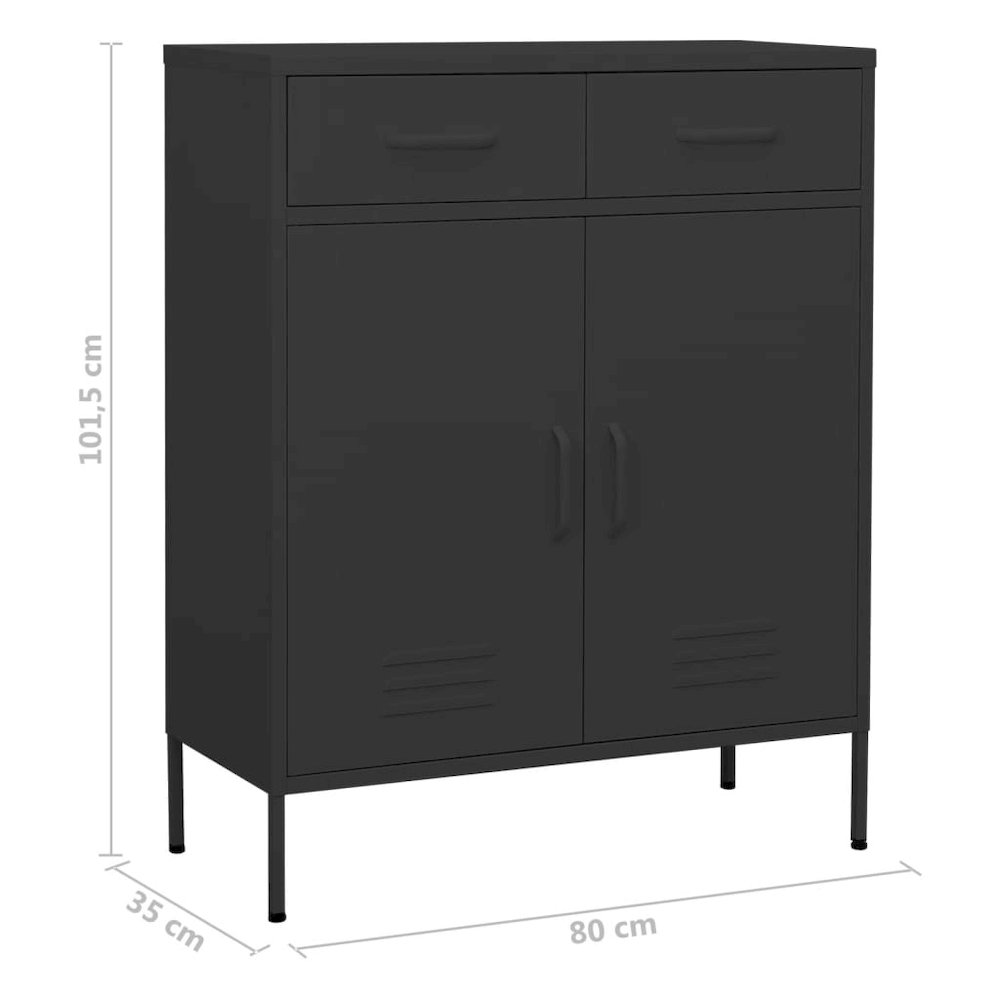 Storage Cabinet Anthracite Steel 31.5 x 13.8 x 40.0 in Levelers. Picture 10