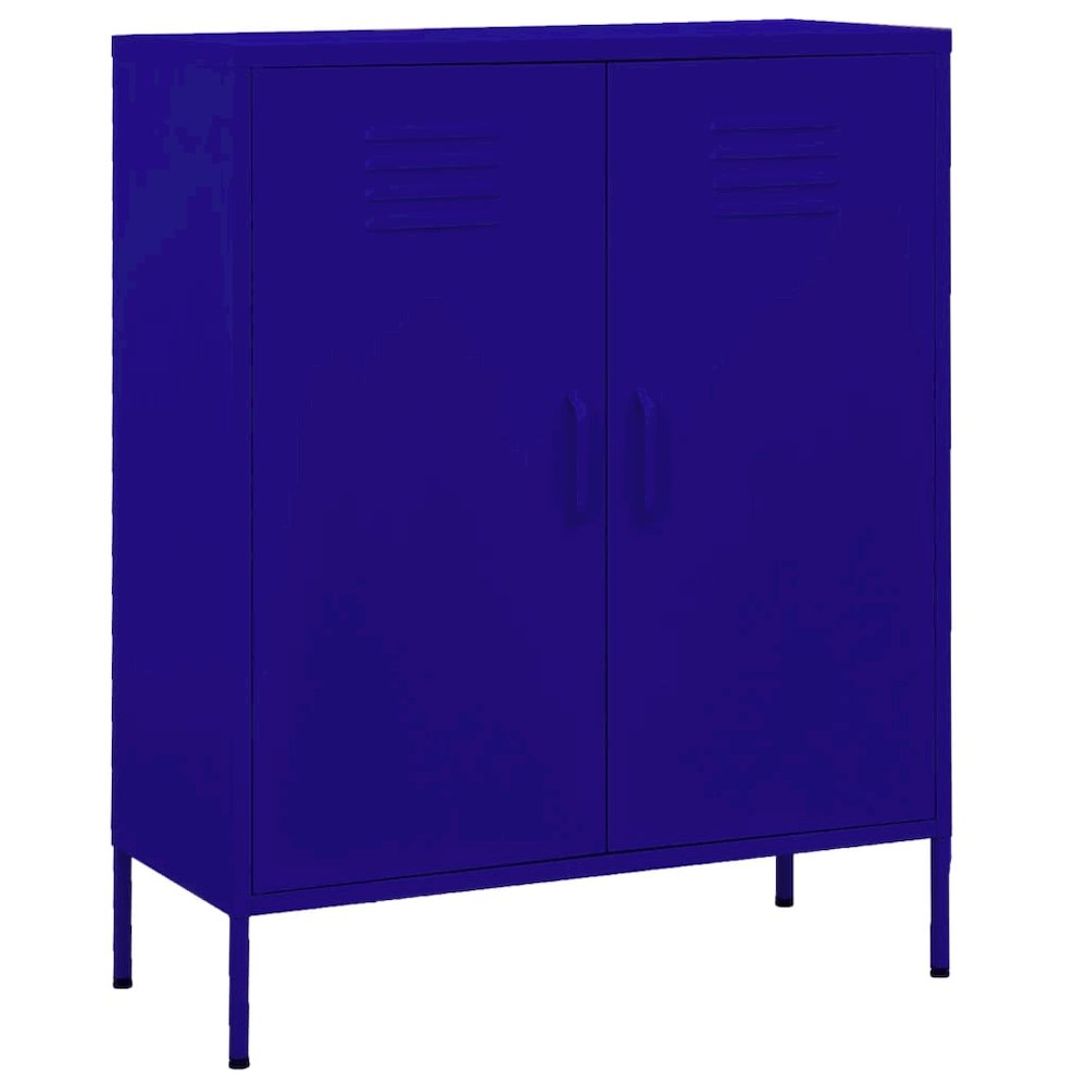 Storage Cabinet Navy Blue Steel Medium Height-Adjustable Shelves. Picture 1