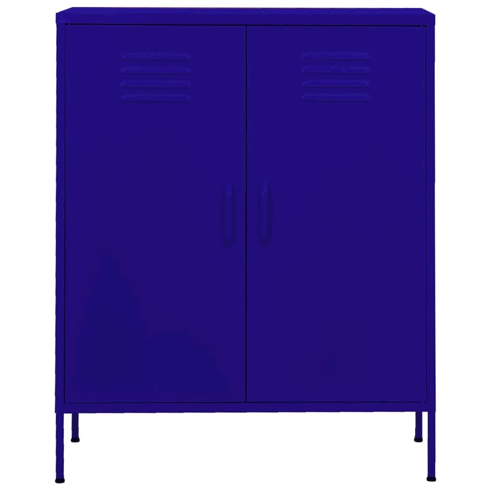 Storage Cabinet Navy Blue Steel Medium Height-Adjustable Shelves. Picture 3