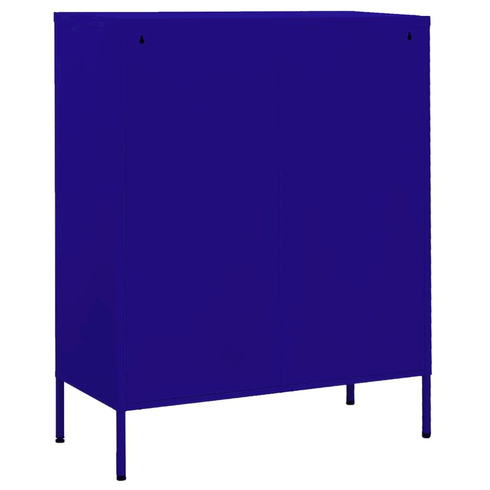 Storage Cabinet Navy Blue Steel Medium Height-Adjustable Shelves. Picture 5