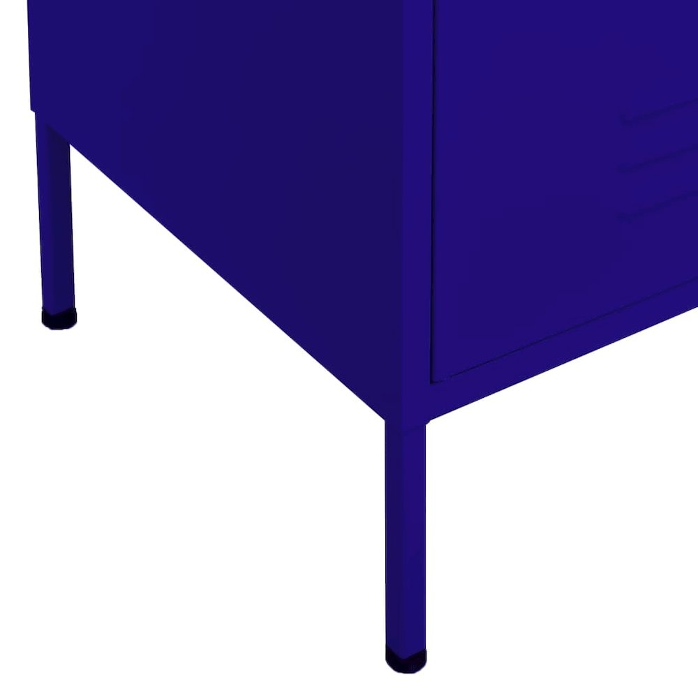 Storage Cabinet Navy Blue Steel Medium Height-Adjustable Shelves. Picture 6
