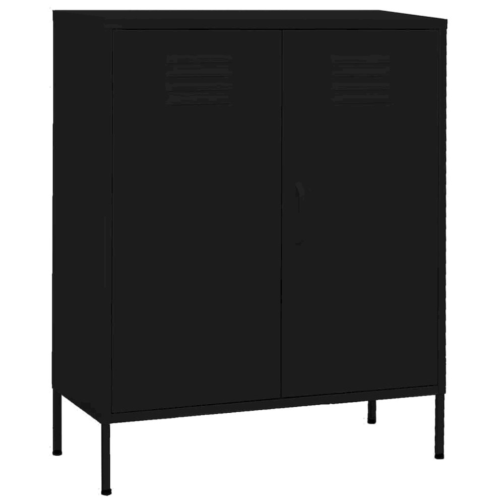 Storage Cabinet Black Steel Medium Height-Adjustable Shelves. Picture 1