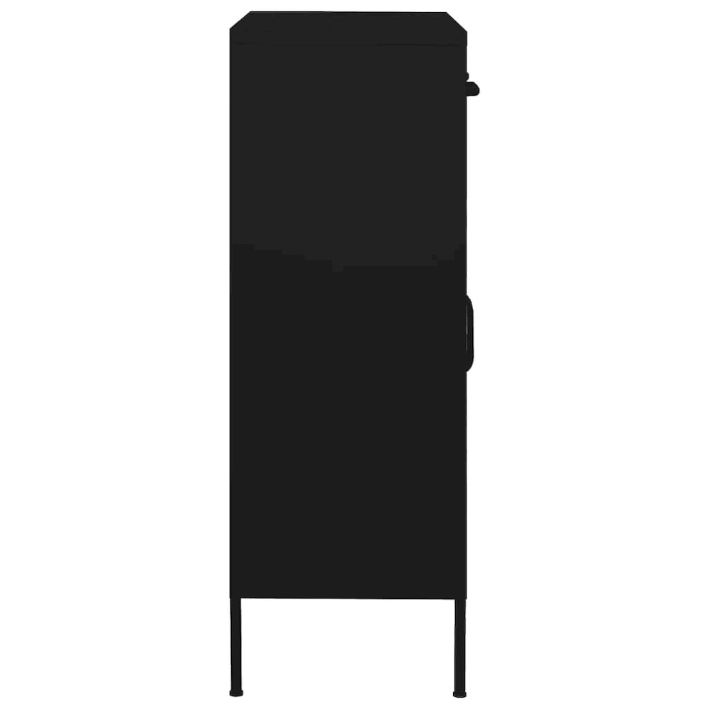 Storage Cabinet Black Steel Medium Height-Adjustable Shelves. Picture 4