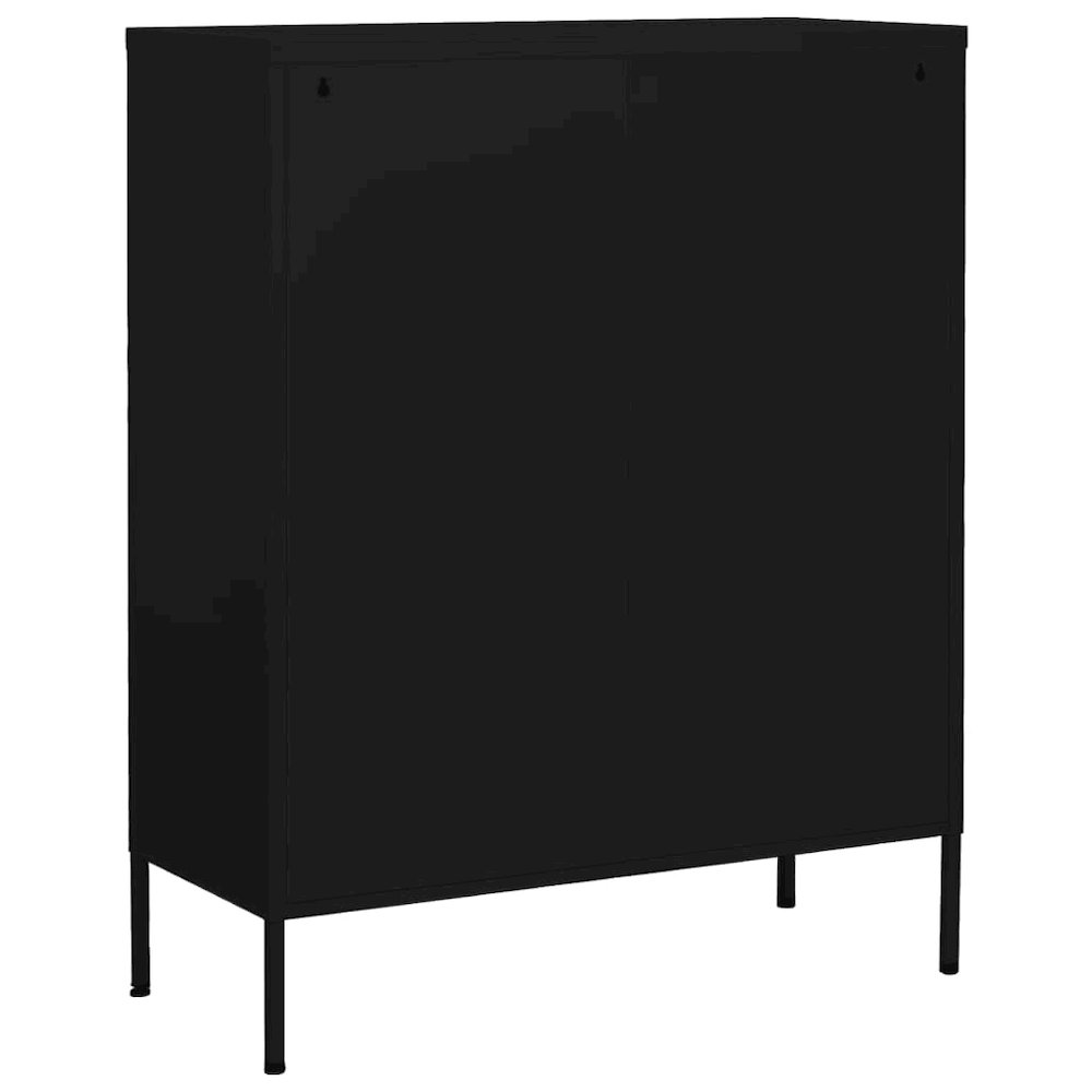 Storage Cabinet Black Steel Medium Height-Adjustable Shelves. Picture 5