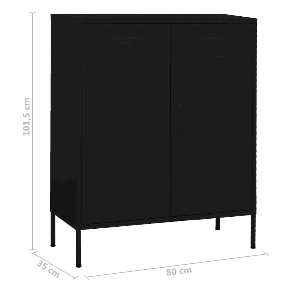 Storage Cabinet Black Steel Medium Height-Adjustable Shelves. Picture 9