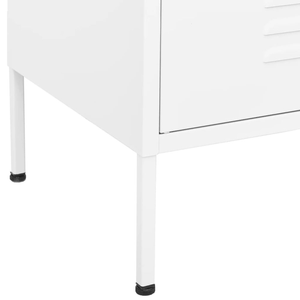 Storage Cabinet White Steel Medium Storage Cabinet Rectangular. Picture 6