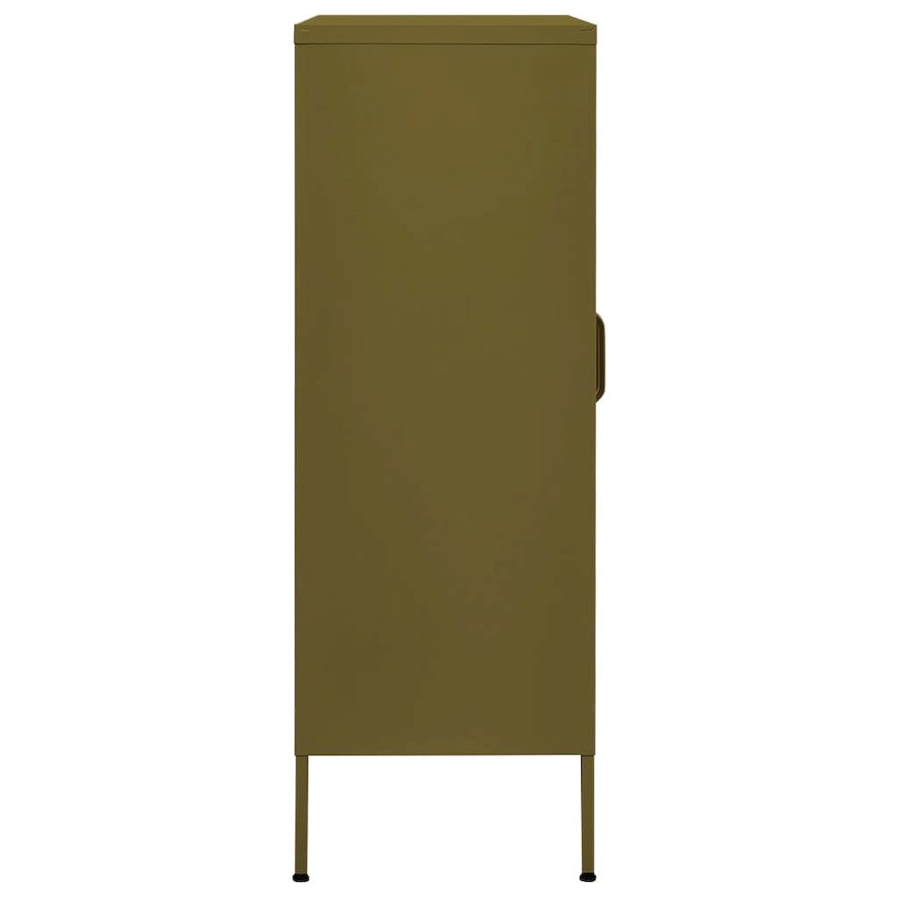 vidaXL Storage Cabinet Olive Green 31.5"x13.8"x40" Steel. Picture 5