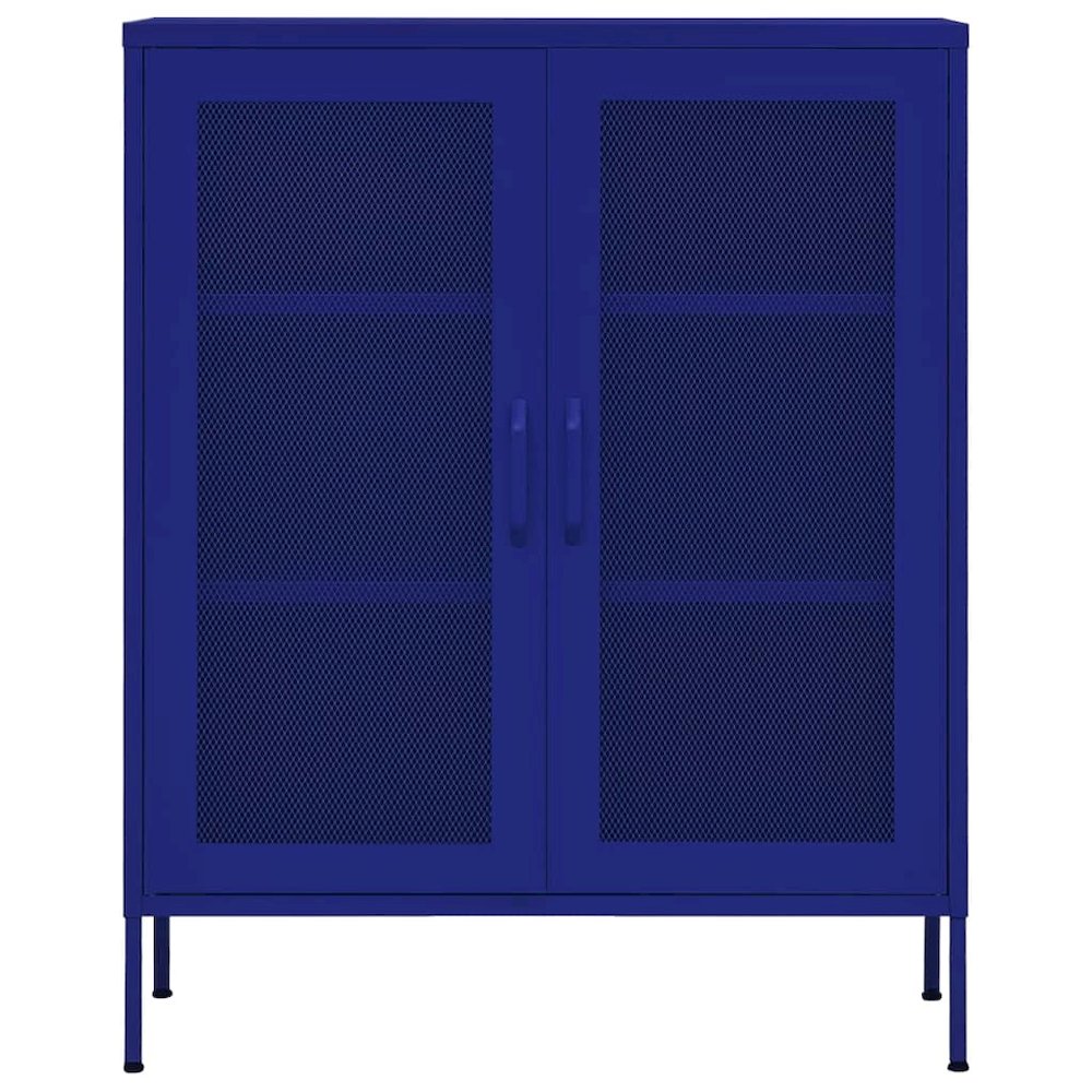 vidaXL Storage Cabinet Navy Blue 31.5"x13.8"x40" Steel, 336172. Picture 3