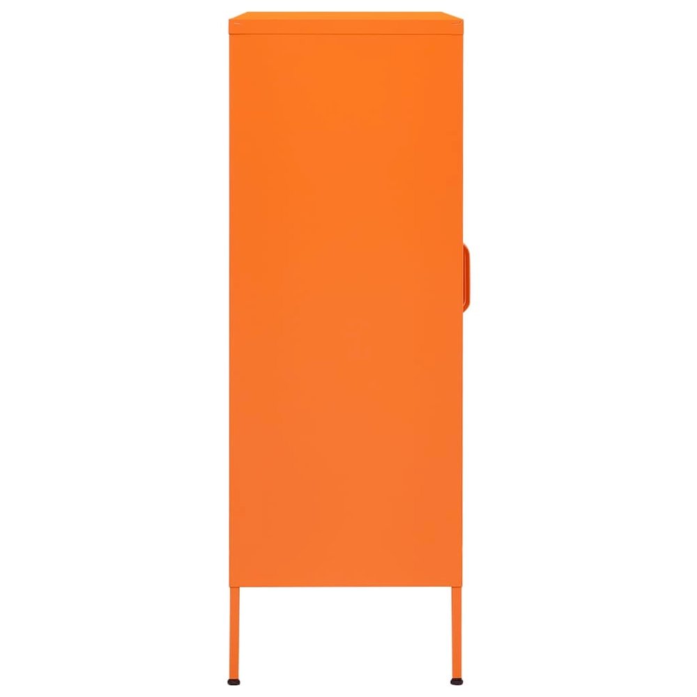 Storage Cabinet Orange Steel Medium Storage Cabinet Rectangular. Picture 5