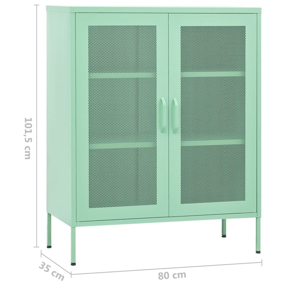 Storage Cabinet Mint Steel Medium Levelers Storage Cabinet. Picture 9