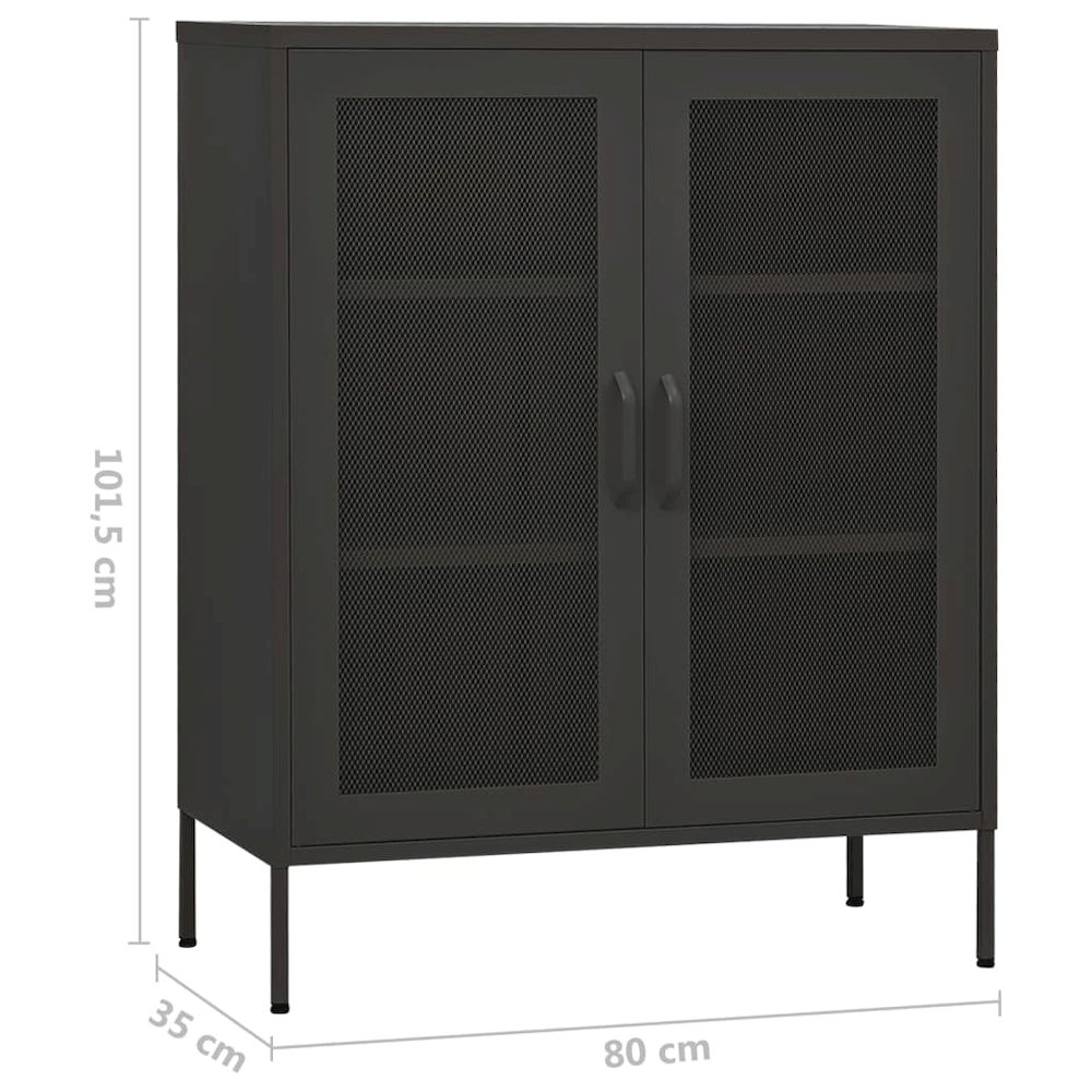 Storage Cabinet Anthracite Steel Medium Storage Cabinet. Picture 9