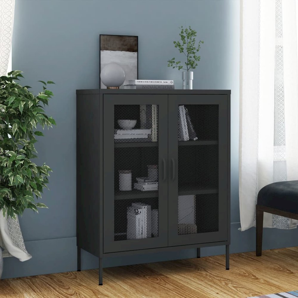 Storage Cabinet Anthracite Steel Medium Storage Cabinet. Picture 1