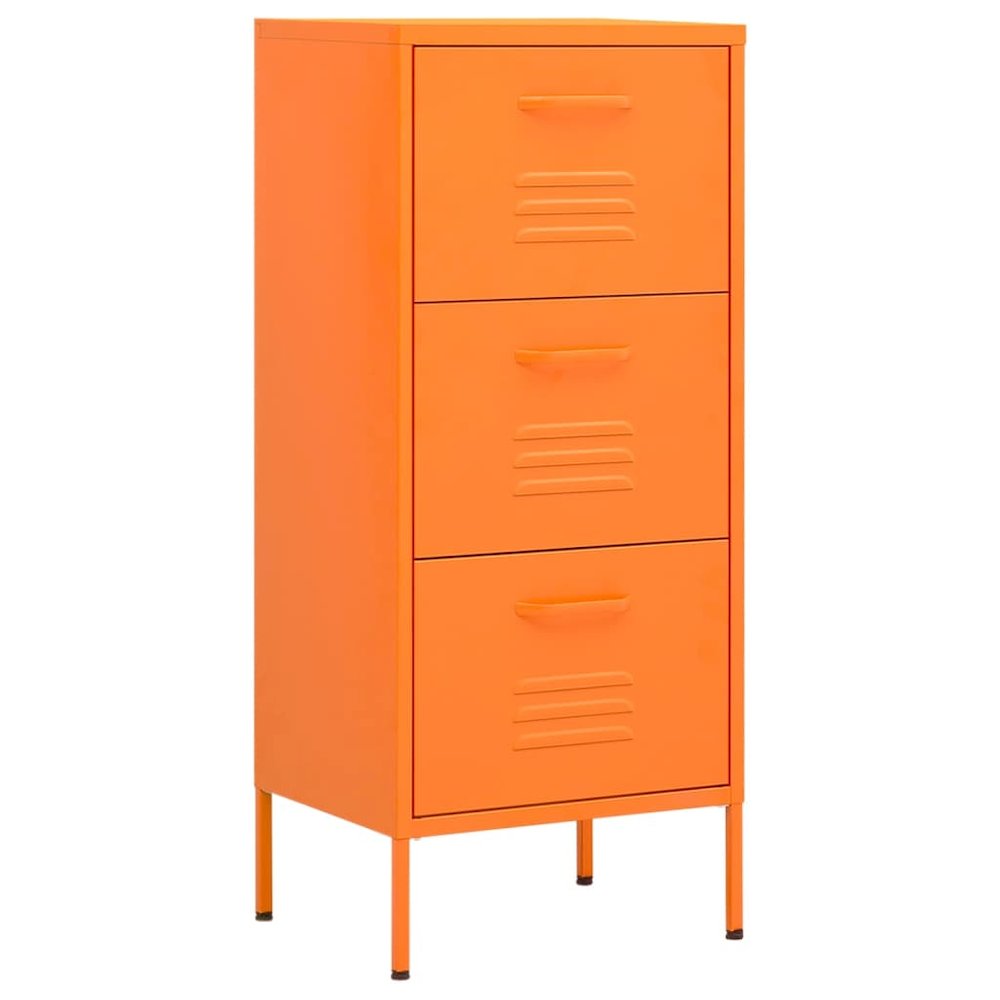 Storage Cabinet Orange Steel Medium Levelers Storage Cabinet. Picture 2