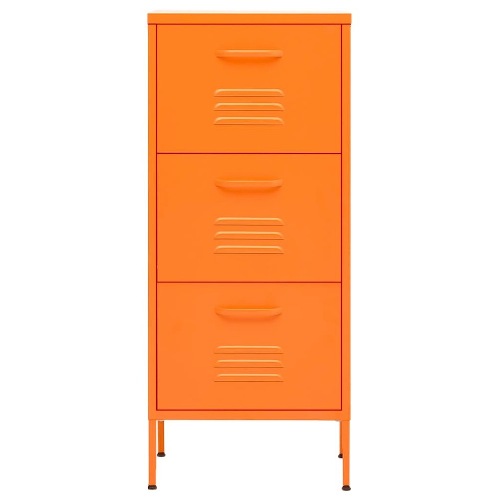 Storage Cabinet Orange Steel Medium Levelers Storage Cabinet. Picture 3