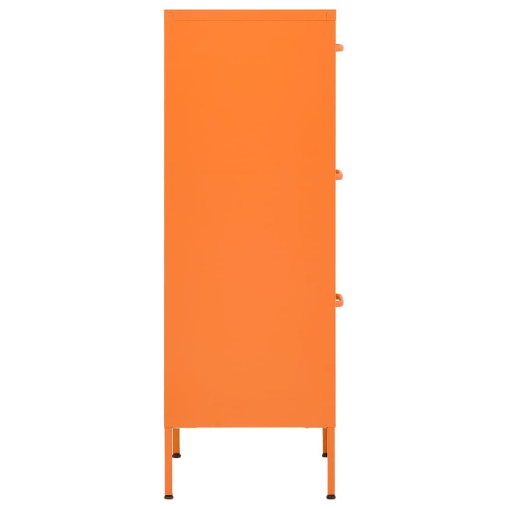 Storage Cabinet Orange Steel Medium Levelers Storage Cabinet. Picture 4