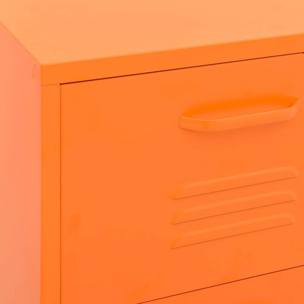 Storage Cabinet Orange Steel Medium Levelers Storage Cabinet. Picture 8