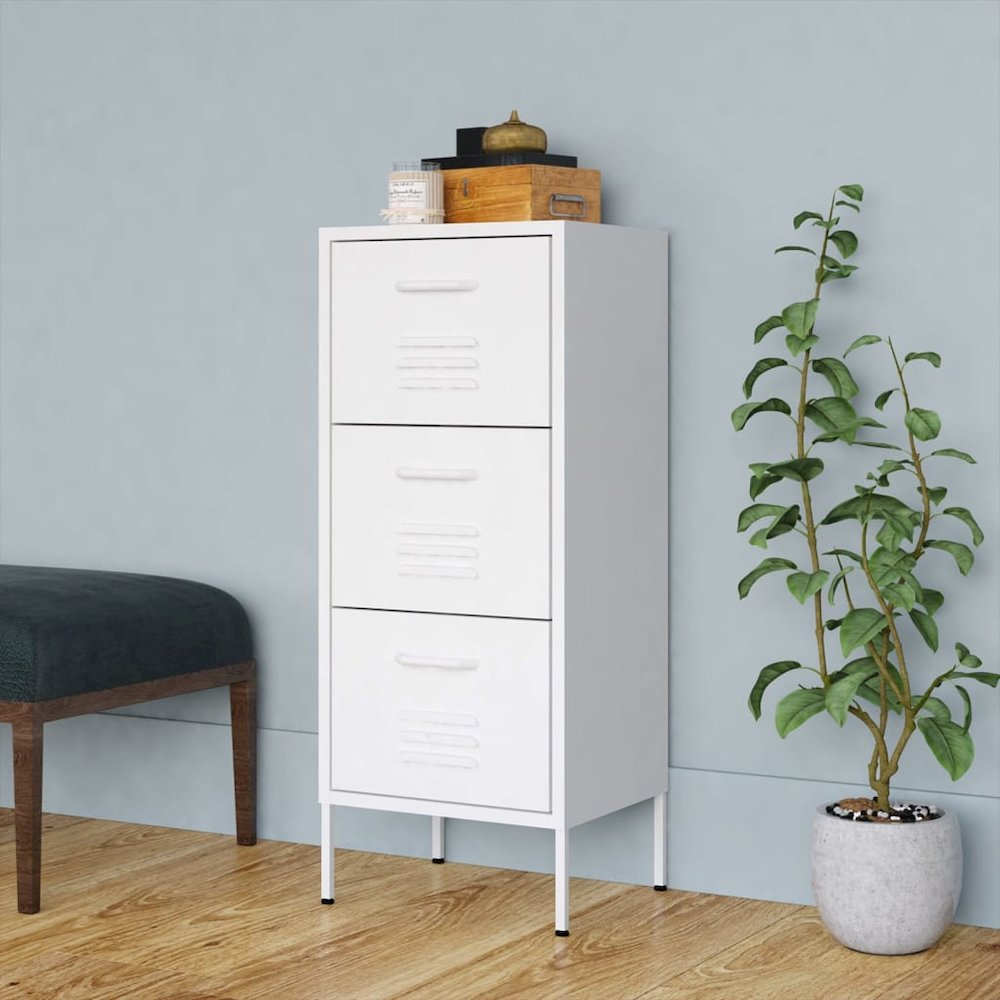 Storage Cabinet White Steel Medium Ball-Bearing Storage Cabinet. Picture 1