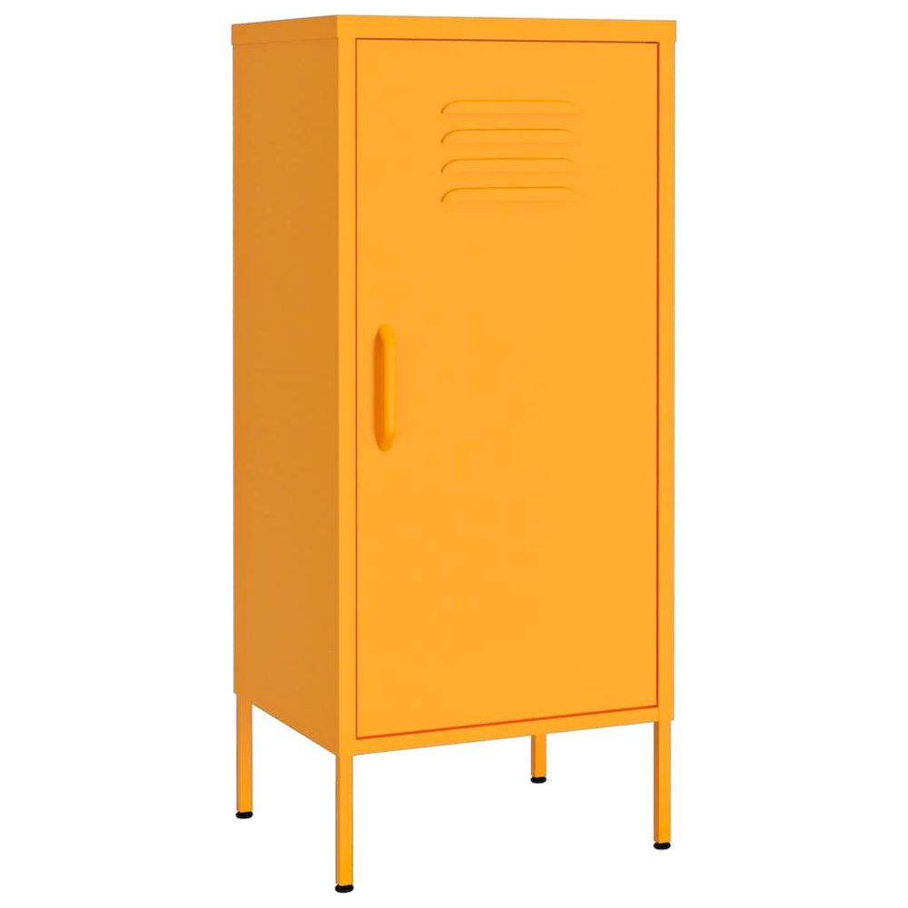 Storage Cabinet Mustard Yellow Steel Medium Storage Cabinet. Picture 2