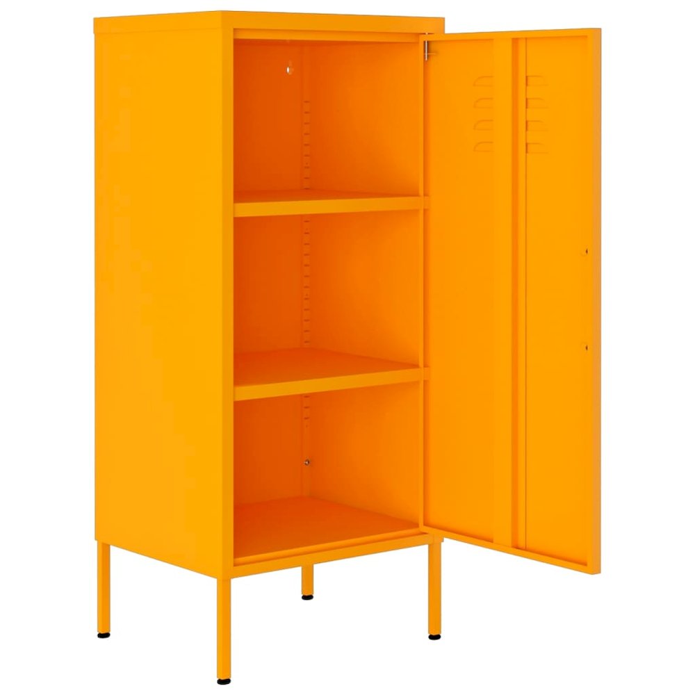 Storage Cabinet Mustard Yellow Steel Medium Storage Cabinet. Picture 6