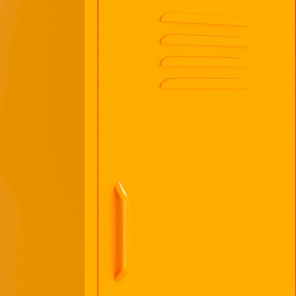 Storage Cabinet Mustard Yellow Steel Medium Storage Cabinet. Picture 7