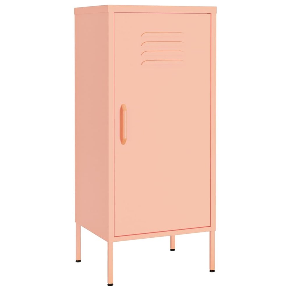 Storage Cabinet Pink Steel Medium Storage Cabinet Rectangular. Picture 2