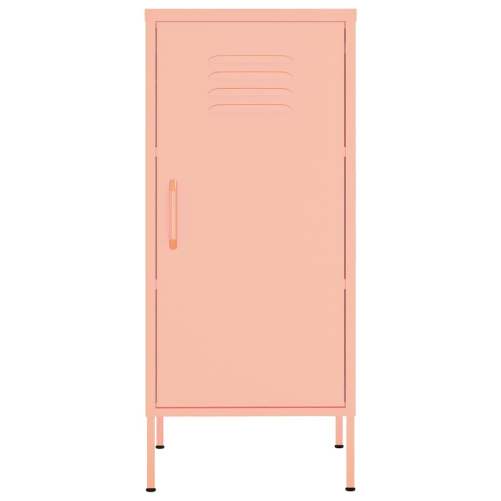 Storage Cabinet Pink Steel Medium Storage Cabinet Rectangular. Picture 3