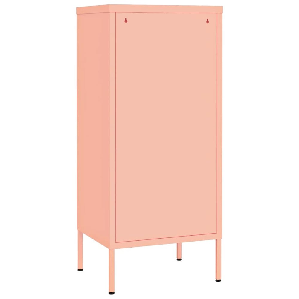 Storage Cabinet Pink Steel Medium Storage Cabinet Rectangular. Picture 5
