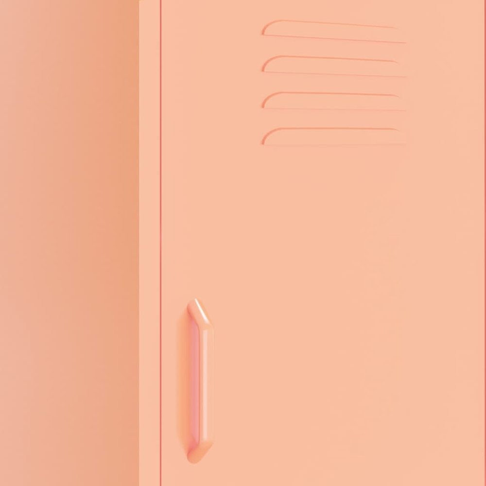 Storage Cabinet Pink Steel Medium Storage Cabinet Rectangular. Picture 7