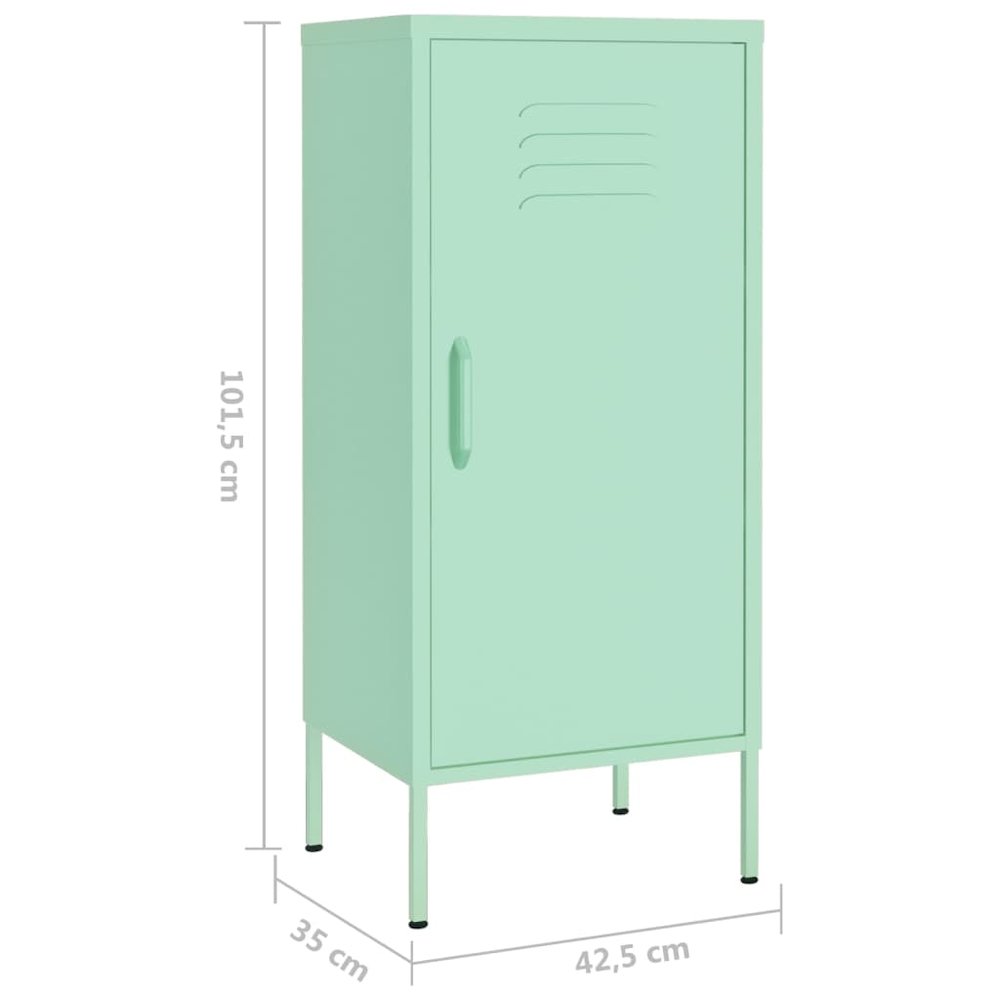 Storage Cabinet Mint Steel Medium Height-Adjustable Shelves. Picture 8