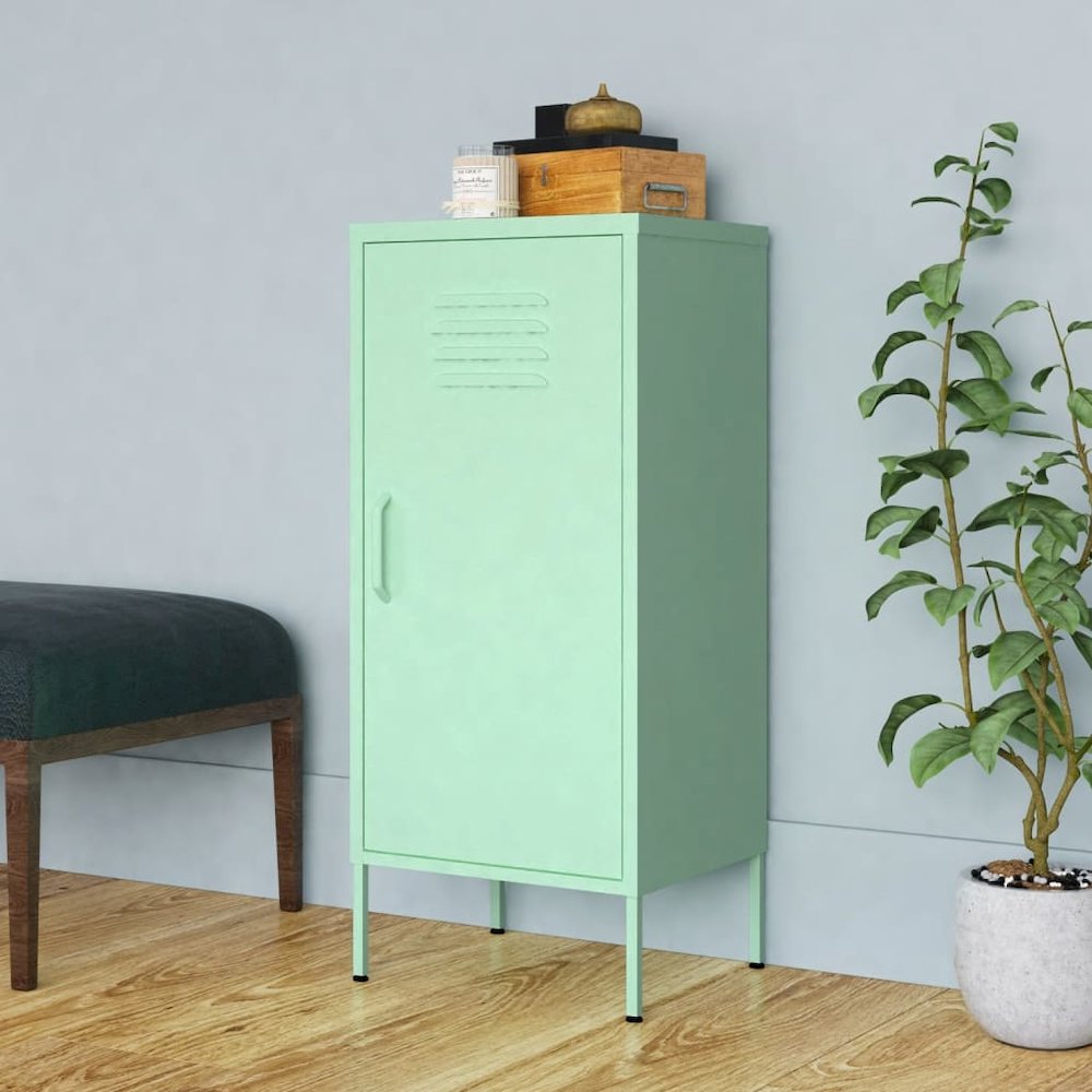 Storage Cabinet Mint Steel Medium Height-Adjustable Shelves. Picture 1