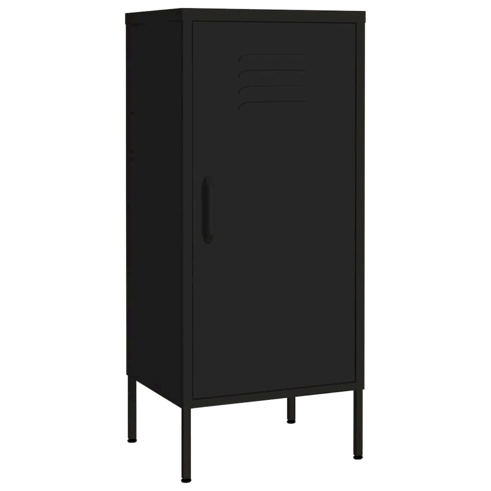 Storage Cabinet Black Steel Medium Storage Cabinet Rectangular. Picture 2